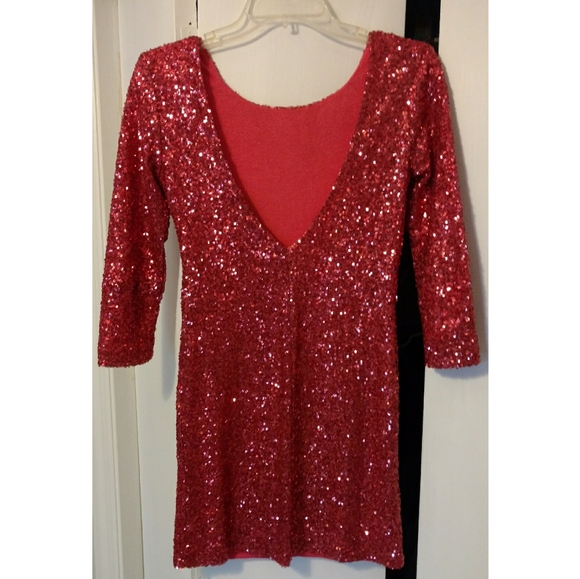 Red Akira Chicago Black Label sequin dress - Picture 2 of 3